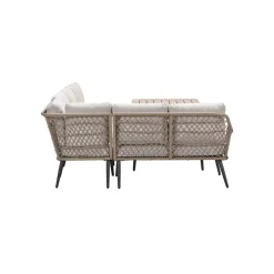 Garden Impressions Allasio lounge-dining hoekset - 5-dlg. - c.black - desert sand - VW Discount