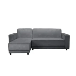 Dorel Home Allie - 3-zits hoekslaapbank in antraciet fluweel Hot