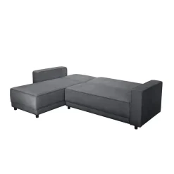 Dorel Home Allie - 3-zits hoekslaapbank in antraciet fluweel Hot