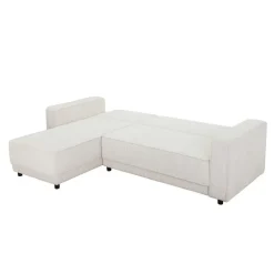 Dorel Home Allie - 3-zits hoekslaapbank in crèmekleurige stof Sale
