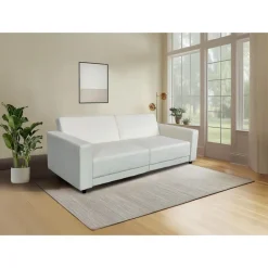 Dorel Home Allie II - Slaapbank 3-zits in crèmekleurige fluweel Clearance