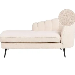 Beliani ALLIER - Chaise longue - Beige - Rechterzijde - Bouclé Best