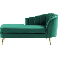 Beliani ALLIER - Chaise longue - Groen - Rechterzijde - Fluweel Best