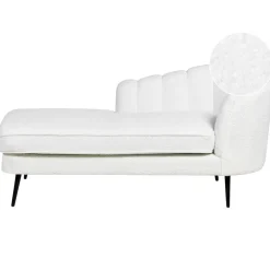 Beliani ALLIER - Chaise longue - Off-white - Rechterzijde - Bouclé Hot