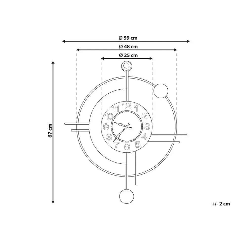 Beliani ALLOGNY - Wandklok - Goud/Zwart - Ijzer Outlet