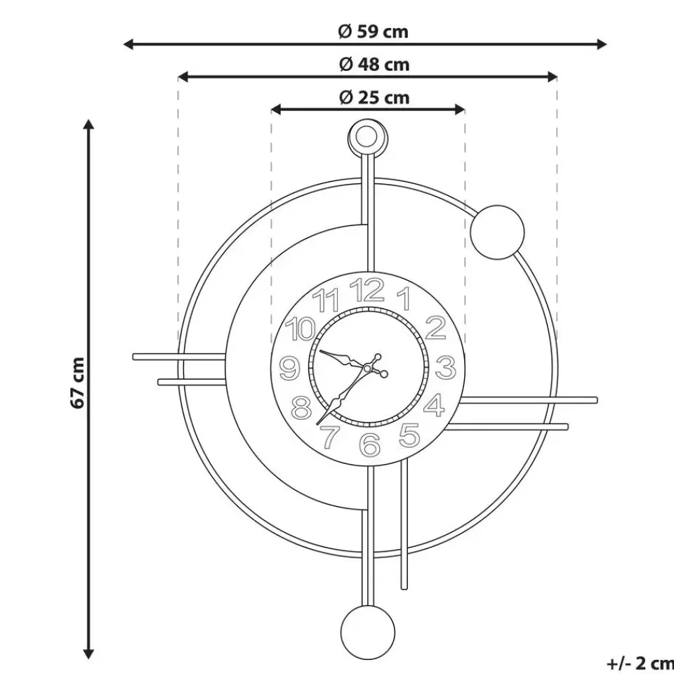 Beliani ALLOGNY - Wandklok - Goud/Zwart - Ijzer Outlet