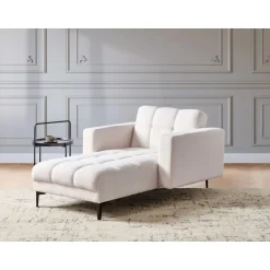 Leen Bakker ALNES - Chaise longue - Wit - Polyester New