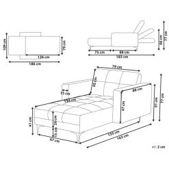 Leen Bakker ALNES - Chaise longue - Wit - Polyester New