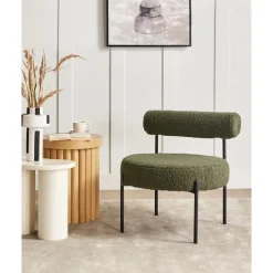 Beliani ALPHA - Fauteuil - Groen - Bouclé Outlet