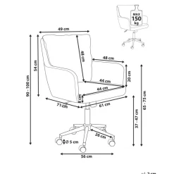 Leen Bakker ALPINE - Bureaustoel - Gebroken wit - Bouclé Best