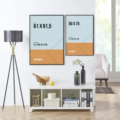 ACAZA Aluminium Fotokader, Fotolijst met Formaat 50 cm x 75 cm, Plexiglas, Zwarte Rand Online