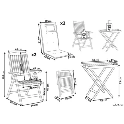 Beliani AMANTEA - Bistroset - Donkerhout/Grijs - Acaciahout Discount