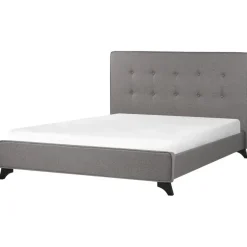 Beliani AMBASSADOR - Tweepersoonsbed - Grijs - 140 x 200 cm - Polyester Sale