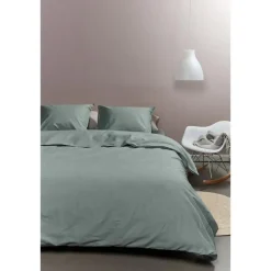 Ambiante Cotton Uni dekbedovertrek - 240x200/220 - Groen Outlet