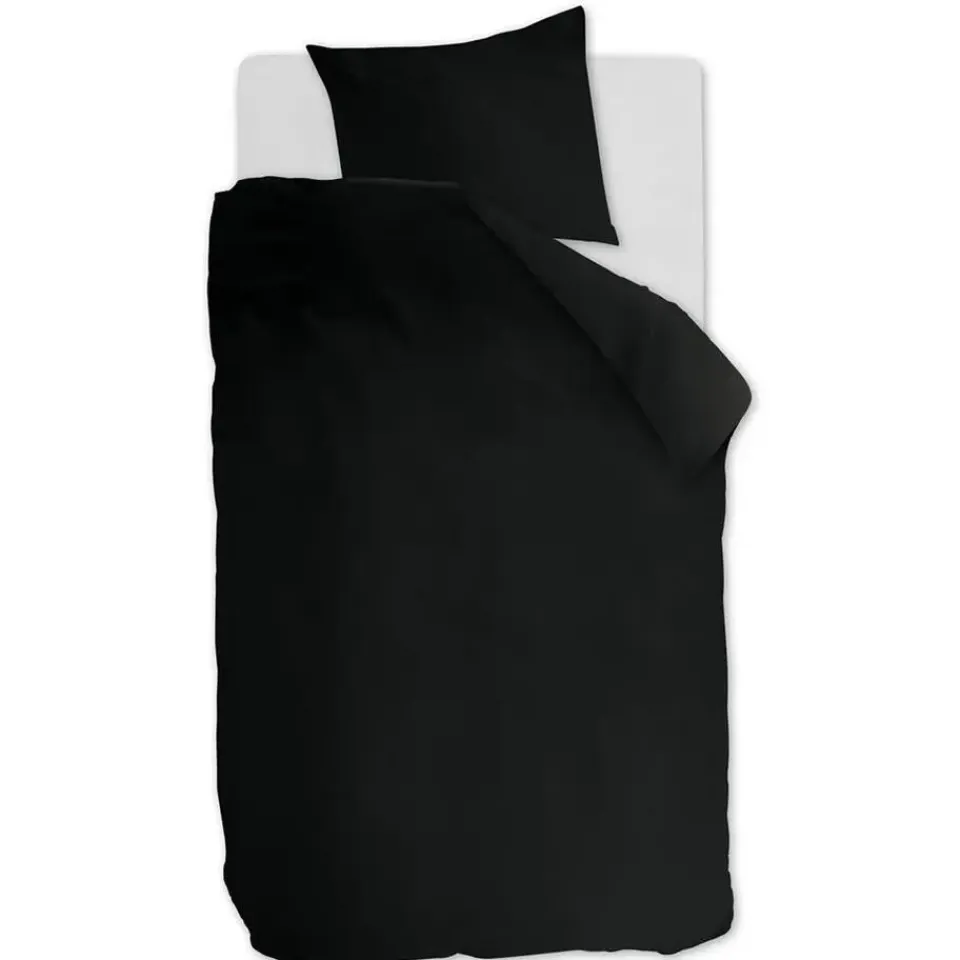 Ambiante Cotton Uni dekbedovertrek - 140x200/220 - Zwart Discount