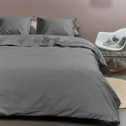 Ambiante Cotton Uni dekbedovertrek - 240x200/220 - Grijs Online