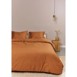 Ambiante Cotton Uni dekbedovertrek - 240x200/220 - Oranje Discount