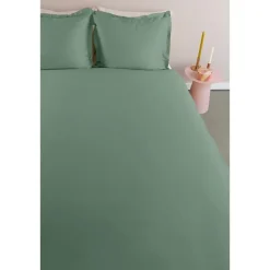 Ambiante Satin Uni dekbedovertrek - 140x200/220 - Groen Outlet