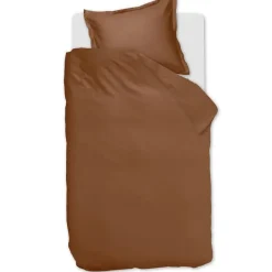 Ambiante Satin Uni dekbedovertrek - 140x200/220 - Bruin Best