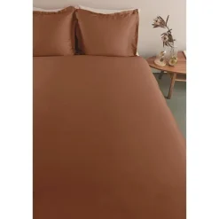 Ambiante Satin Uni dekbedovertrek - 140x200/220 - Bruin Best