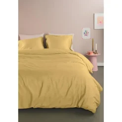 Ambiante Satin Uni dekbedovertrek - 240x200/220 - Licht geel Online