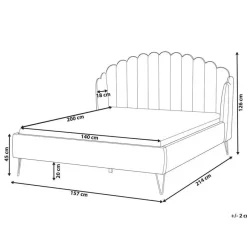 Beliani AMBILLOU - Bed - Lichtbeige - 140 x 200 cm - Polyester