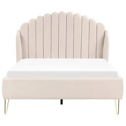 Beliani AMBILLOU - Bed - Lichtbeige - 140 x 200 cm - Polyester