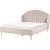 Beliani AMBILLOU - Bed - Lichtbeige - 160 x 200 cm - Polyester Outlet