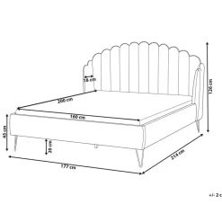Beliani AMBILLOU - Bed - Lichtbeige - 160 x 200 cm - Polyester Outlet