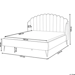 Beliani AMBILLOU - Bed - Lichtbeige - 160 x 200 cm - Polyester Outlet