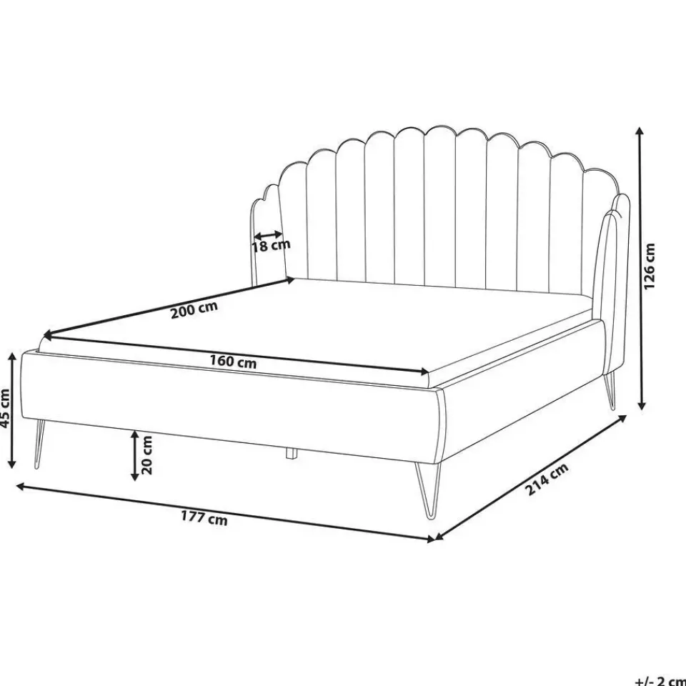 Beliani AMBILLOU - Bed - Lichtbeige - 160 x 200 cm - Polyester Outlet