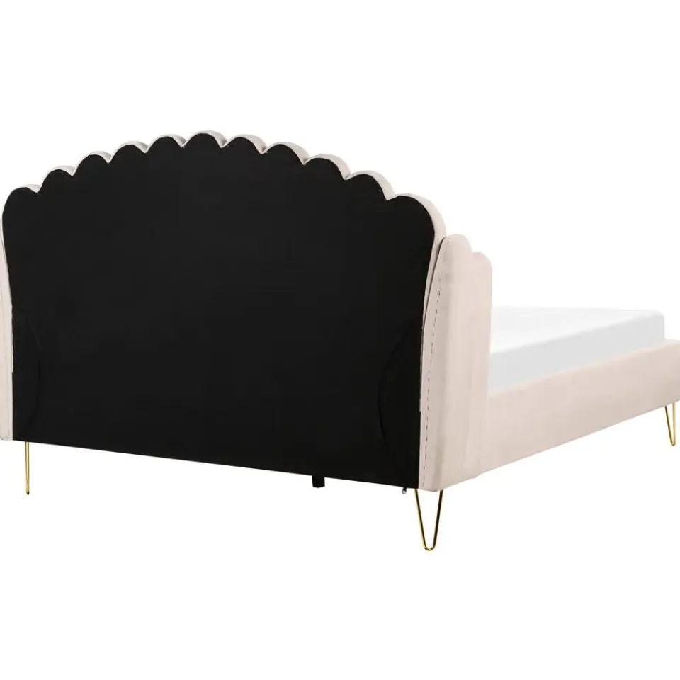 Beliani AMBILLOU - Bed - Lichtbeige - 160 x 200 cm - Polyester Outlet