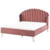 Beliani AMBILLOU - Tweepersoonsbed - Roze - 140 x 200 cm - Fluweel Online