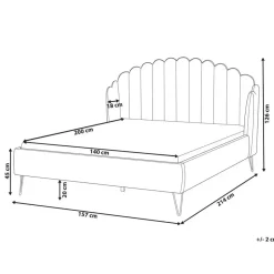 Beliani AMBILLOU - Tweepersoonsbed - Roze - 140 x 200 cm - Fluweel Online