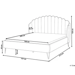 Beliani AMBILLOU - Tweepersoonsbed - Roze - 140 x 200 cm - Fluweel Online