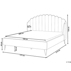 Beliani AMBILLOU - Tweepersoonsbed - Gebroken wit - 160 x 200 cm - Bouclé Sale