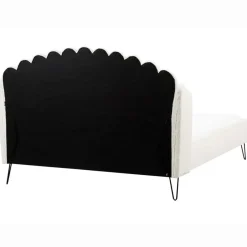 Beliani AMBILLOU - Tweepersoonsbed - Gebroken wit - 160 x 200 cm - Bouclé Sale