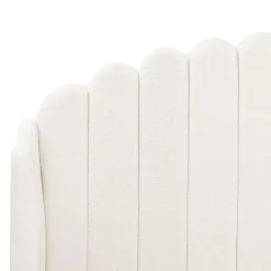 Beliani AMBILLOU - Tweepersoonsbed - Gebroken wit - 160 x 200 cm - Bouclé Sale