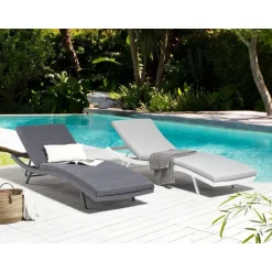 Beliani AMELIA - Ligstoel - Grijs - Textiel New