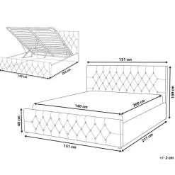 Beliani AMIENS - Bed met opbergruimte - Taupe - 140 x 200 cm - Fluweel Discount