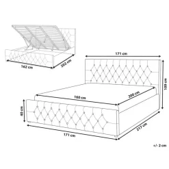 Beliani AMIENS - Bed met opbergruimte - Grijs - 160 x 200 cm - Fluweel New