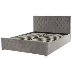 Beliani AMIENS - Bed met opbergruimte - Grijs - 140 x 200 cm - Fluweel