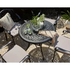 Beliani ANCONA - Tuintafel - Zwart - 90 x 90 cm - Aluminium Clearance