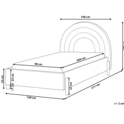 Beliani ANET - Bed - Beige - 90 x 200 cm - Stof Clearance