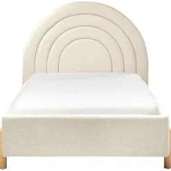 Beliani ANET - Bed - Beige - 90 x 200 cm - Stof Clearance