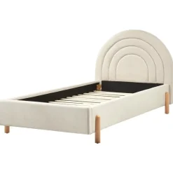 Beliani ANET - Bed - Beige - 90 x 200 cm - Stof Clearance