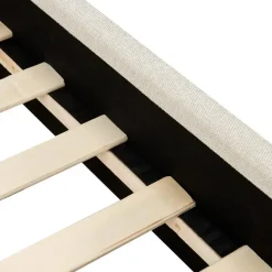 Beliani ANET - Bed - Beige - 90 x 200 cm - Stof Clearance