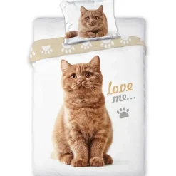 Animal Pictures Dekbedovertrek Love Me - Eenpersoons - 140 x 200 cm - Wit Sale