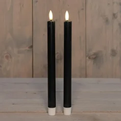 Anna's Collection Anna Collection Led dinerkaarsen - 2x - zwart - 25 cm - 3D vlam Sale