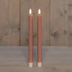 Anna's Collection Anna Collection Led dinerkaarsen - 2x - roze - 25 cm - 3D vlam Sale